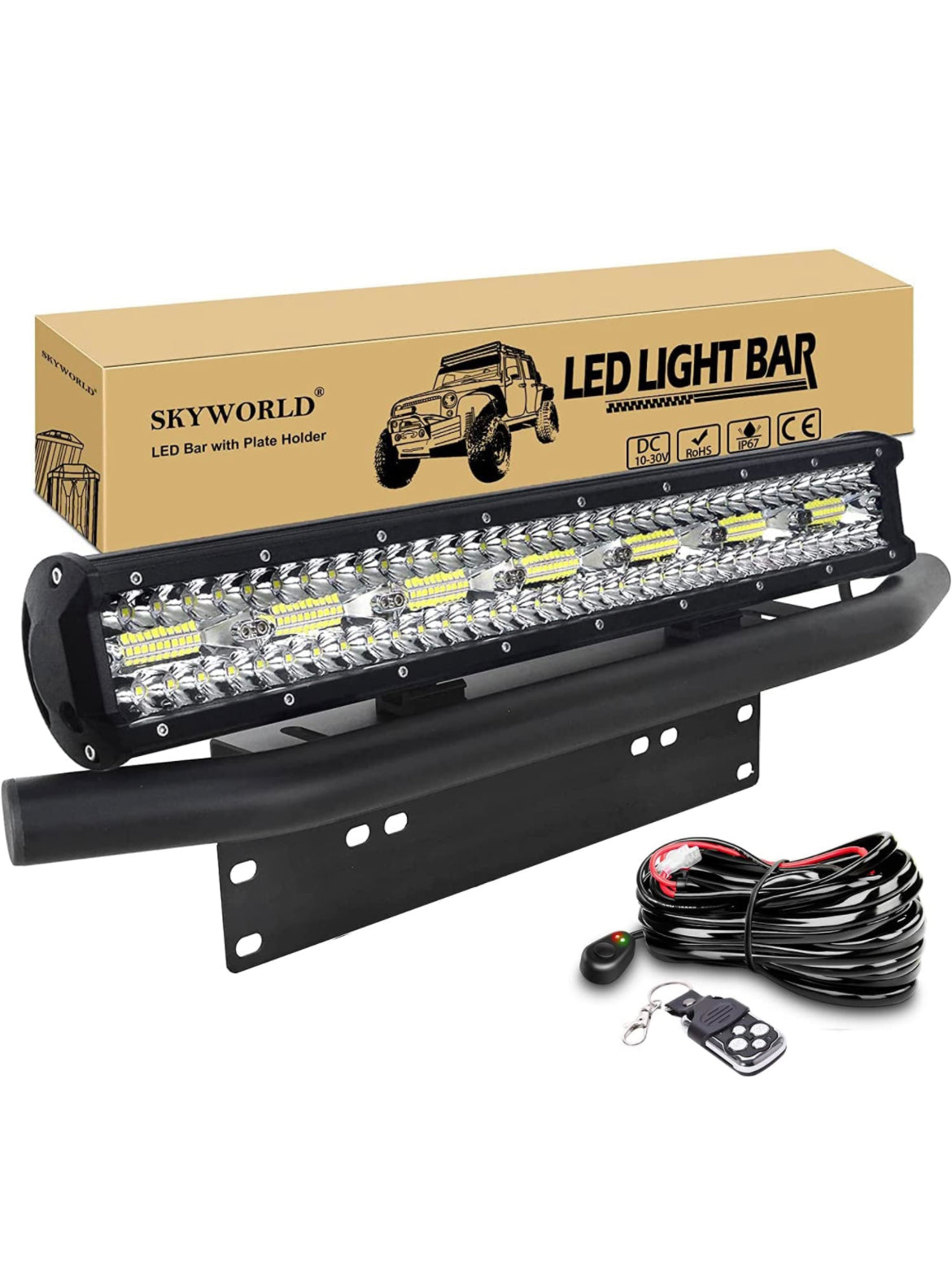 20” led Bar with numberplate Mount Bar & Wiring