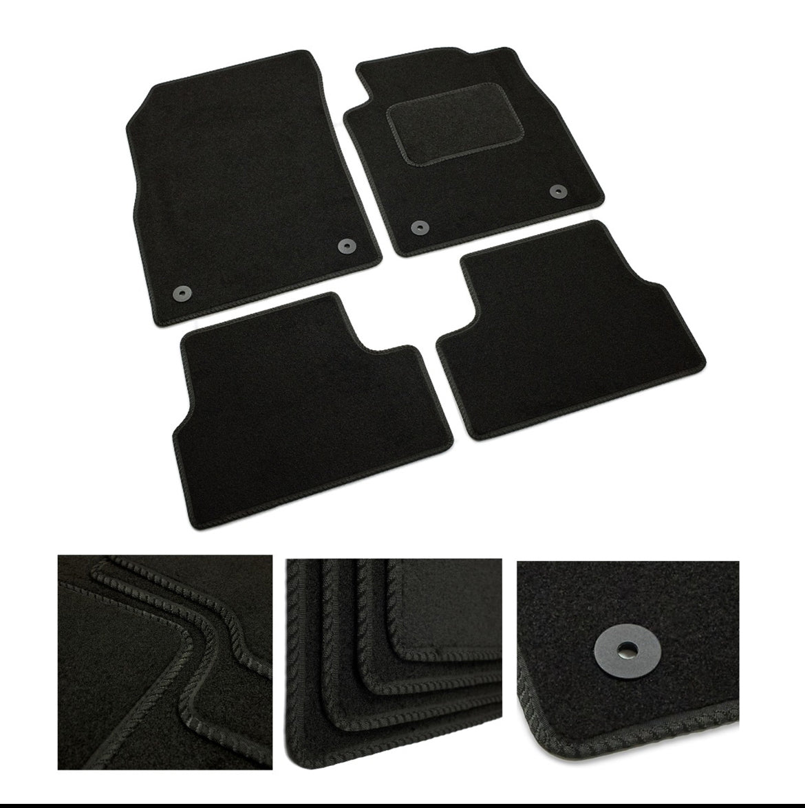 Audi A3 Saloon 2012 to 2020 Tailored Car Floor Mats Black Carpet 4 pcs