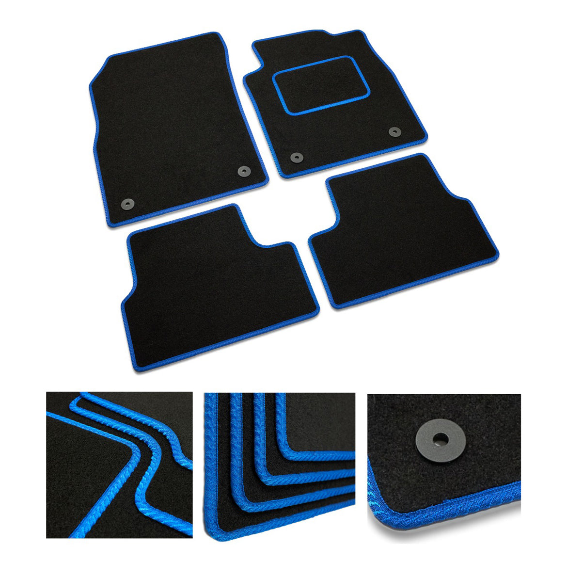 Audi A4 2008 to 2015 Tailored Car Floor Mats Black Carpet 4 pcs