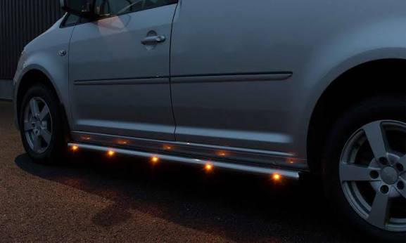 Caddy Chrome side bars with leds
