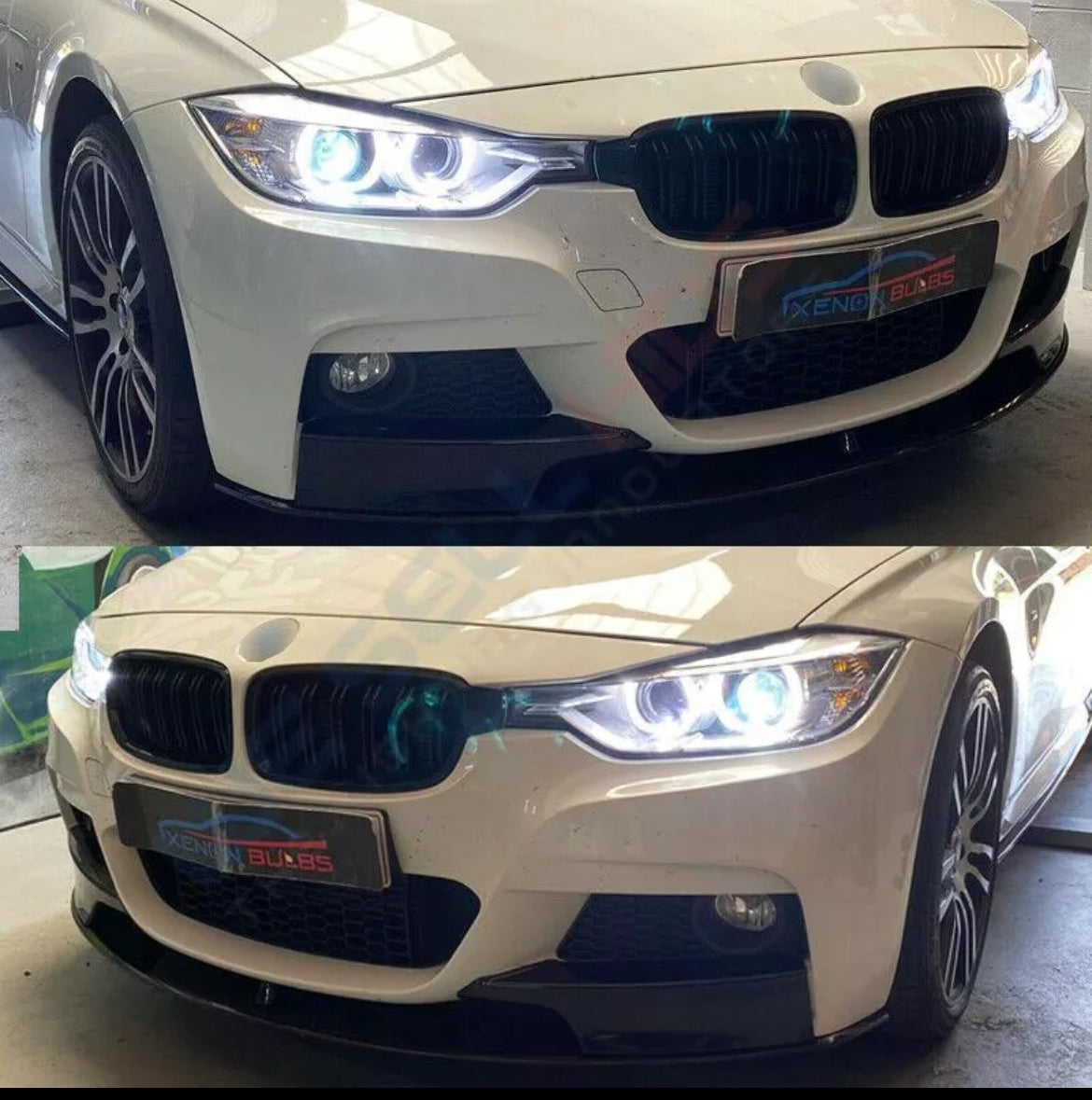 Aftermarket BMW F30 Bi Xenon Headlamps same as oem Genuine angel eyes LED