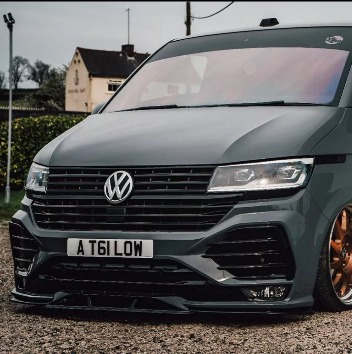 VW Transporter T6.1 – GT-T Front Bumper Replacement with Gloss Black Grilles