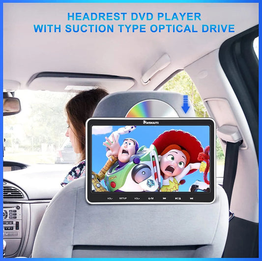 10.1" Car TV DVD Player Headrest Monitor HD 1080P HDMI USB AV-IN/OUT Universal