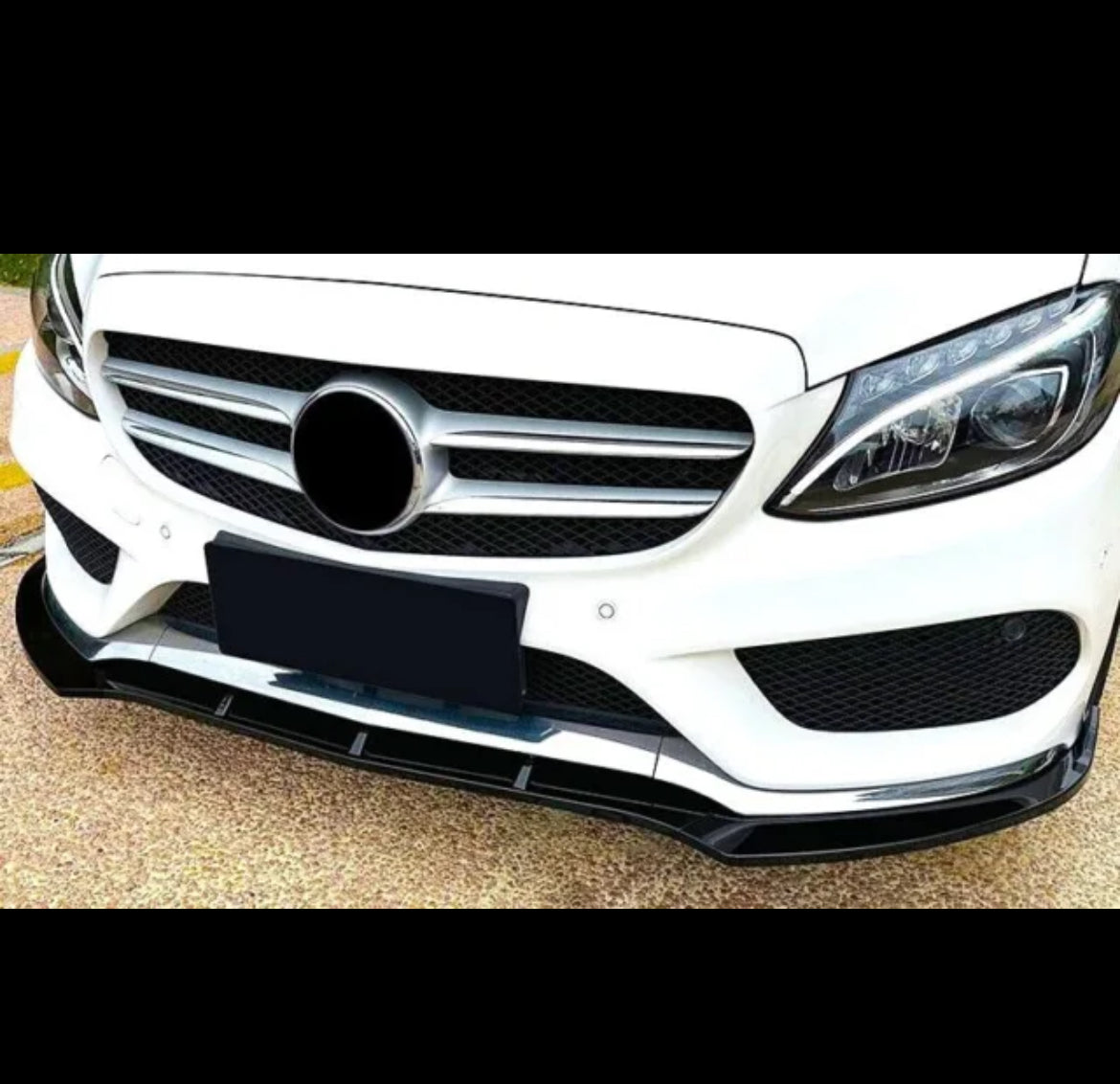 Mercedes C Class AMG Line C43 Gloss Black Front Splitter Spoiler Lip W205 C205