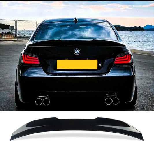 BMW 5 E60 Gloss Black Rear High Kick Ducktail PSM Spoiler Boot Wing