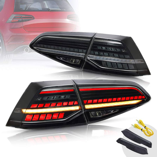 VW Golf 7 GT Smoked Facelift Style LED Tailights with Dynamic Indicator