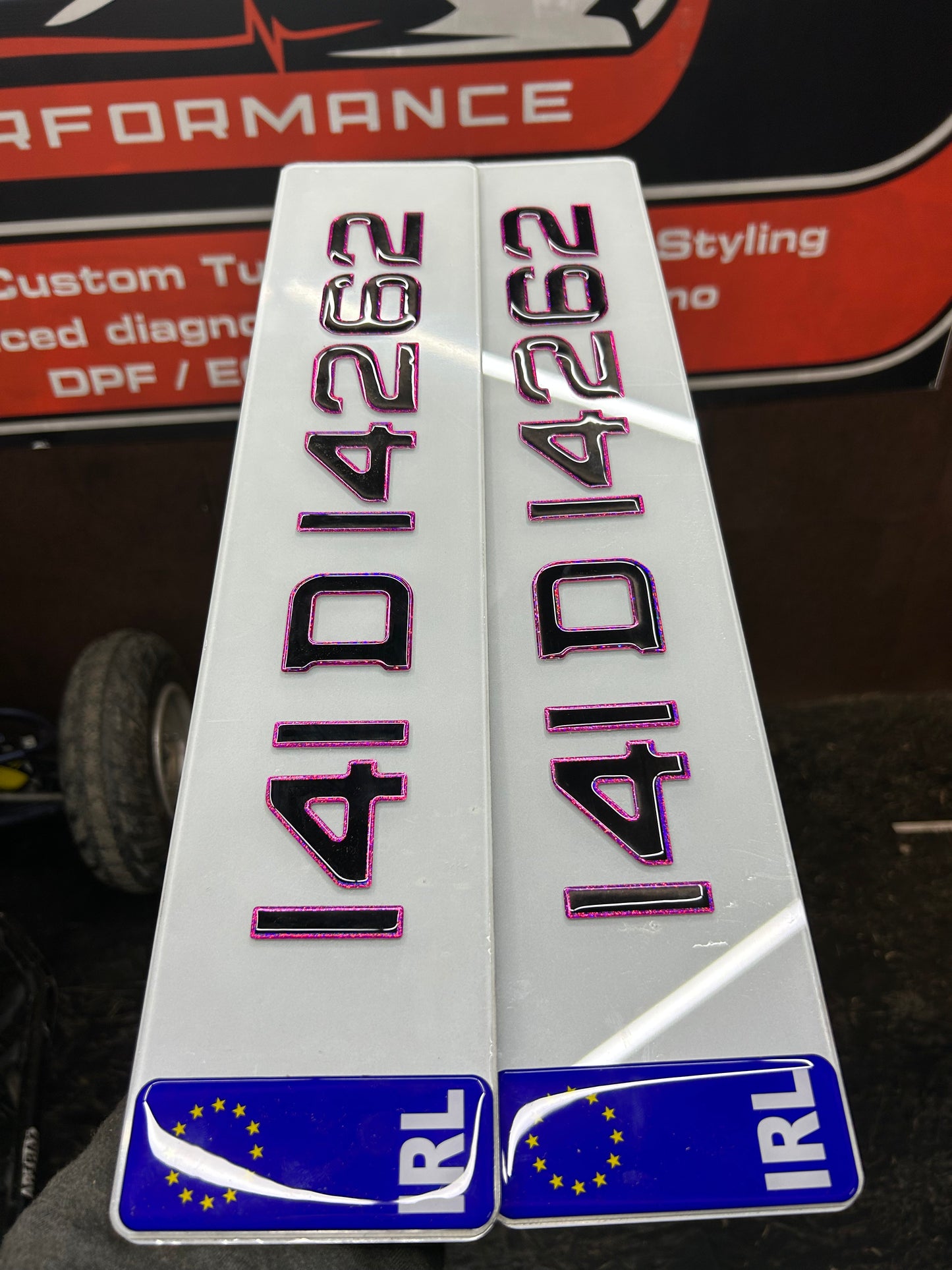 3D pink gel plates pair
