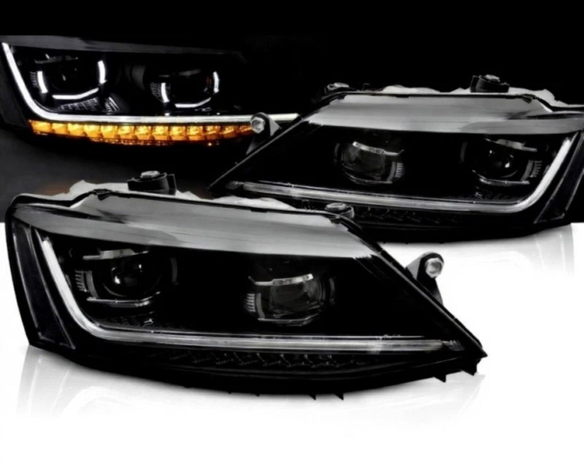 Headlights LED DRL suitable for VW Jetta Mk6 VI (2011-2017) Dynamic Turn Light Xenon Matrix Design