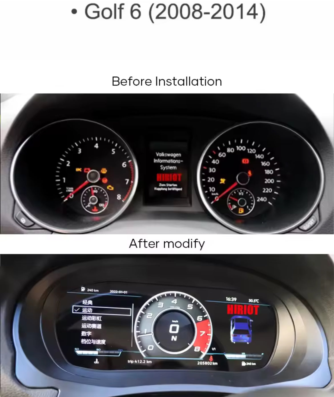VW AFTERMARKET VIRTUAL DASHBOARD (Plug & Play)