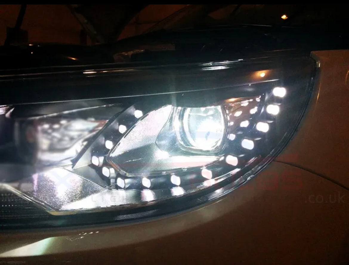 RHD Headlights LED DRL for VW Tiguan Facelift (2012-2015) OEM Xenon Bi R Line