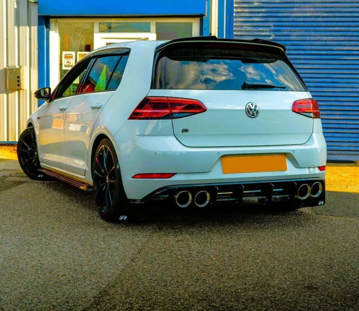 VW Golf R MK7.5 Rear Blade Fin Diffuser Spoiler Splitter 2016-2020 ...