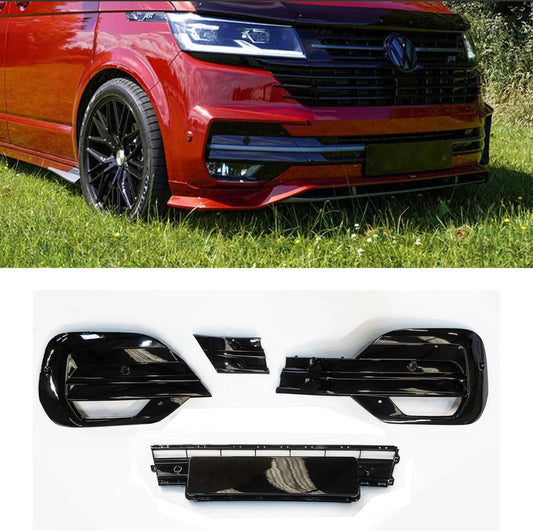 VW Transporter T6.1 2019 ON Replacement Lower Front Grill Kit In Gloss Black