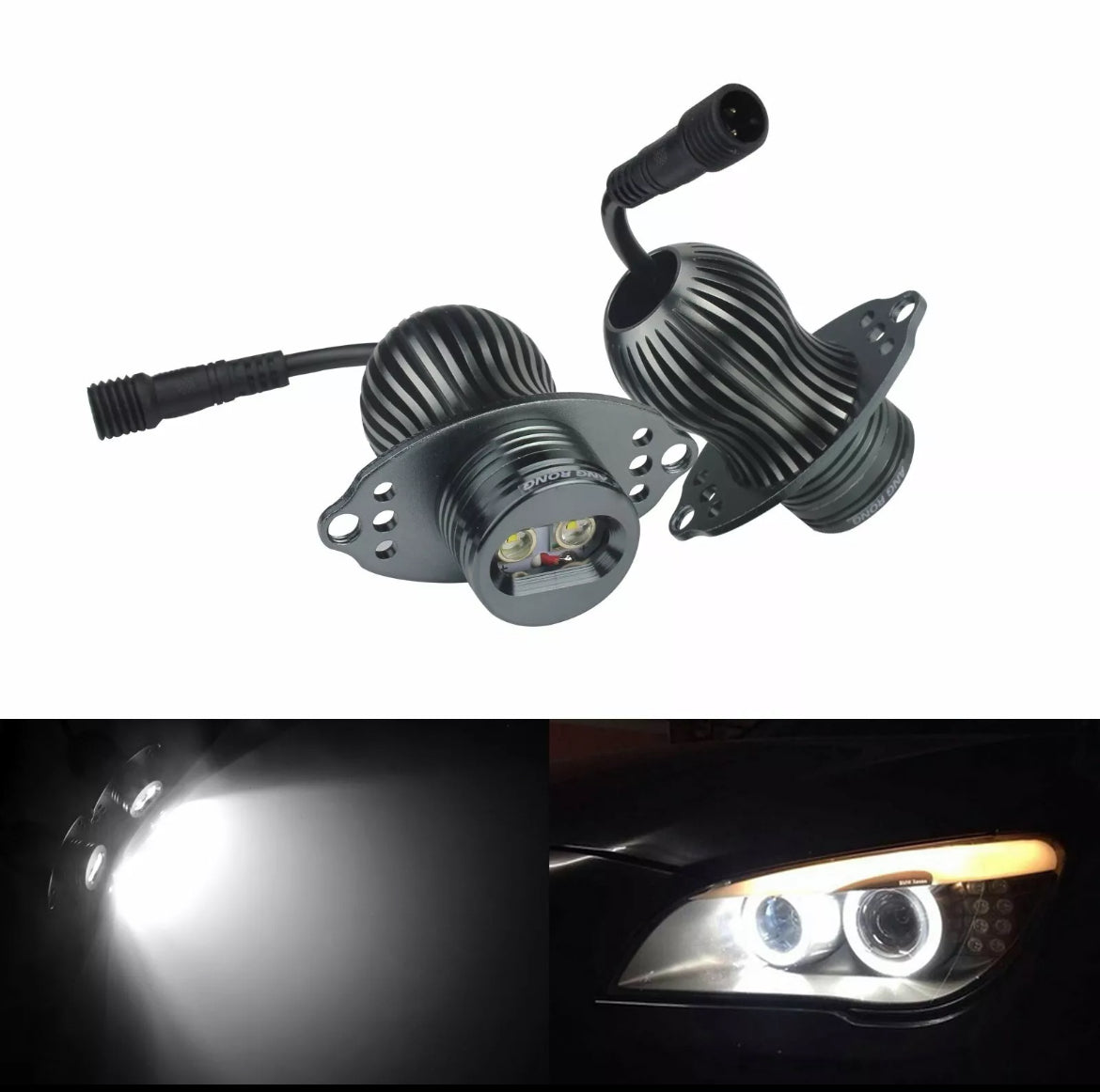 LED Bulb Angel Eyes Halo Rings Headlight For 09+BMW 3-series E90 E91 LCI