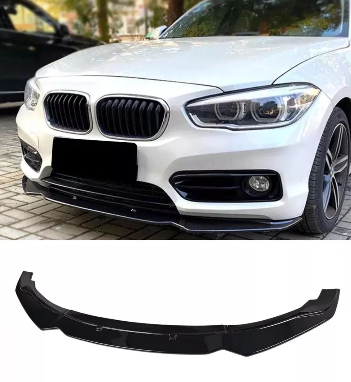 BMW 1 SERIES F20 F21 LCI FRONT SPLITTER LIP SE SPORT STANDARD GLOSS BLACK -15-19