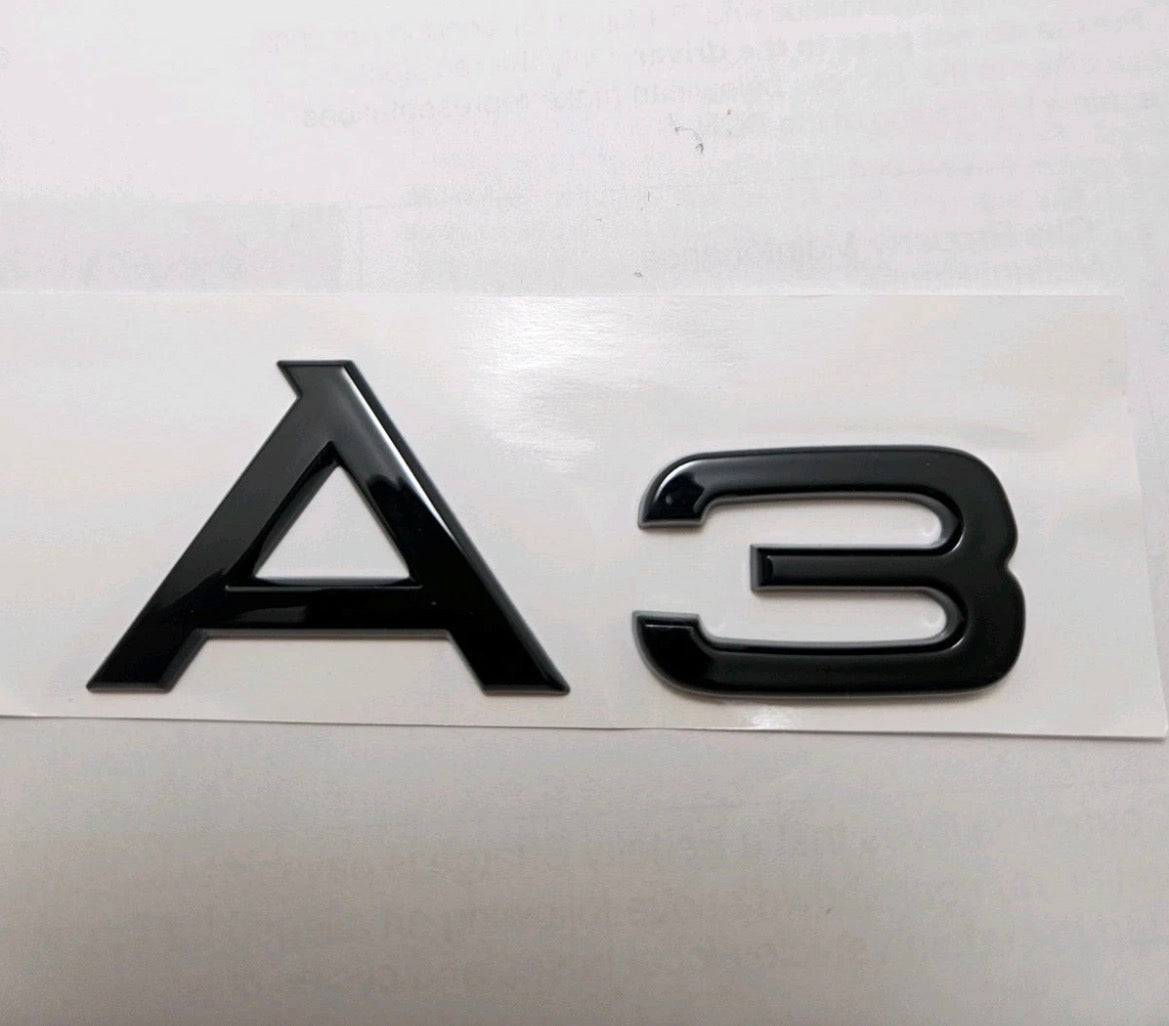 Audi Gloss Black Front & Rear Badge Rings A3 2020+ 249MM Front 202MM Rear