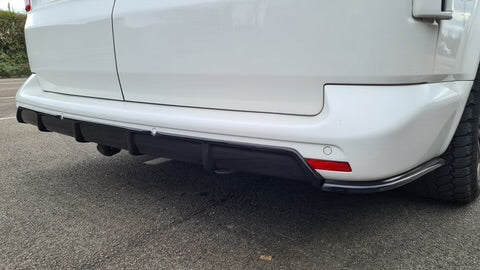 GLOSS BLACK REAR BUMPER DIFFUSER BLADE VALANCE FOR VW TRANSPORTER T6 T ...
