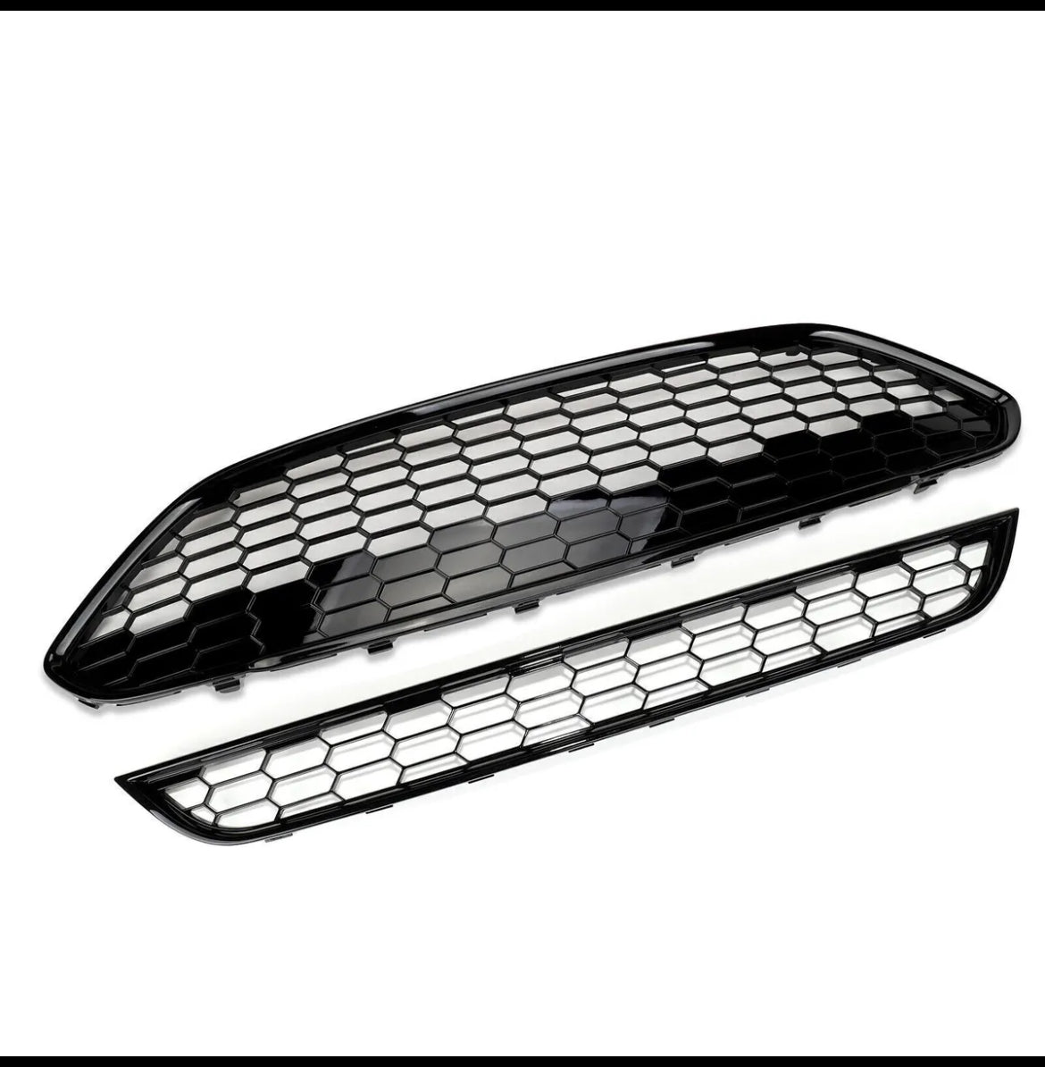 FORD FIESTA MK7 BLACK  ZETEC S HONEYCOMB FRONT UPPER & LOWER GRILLE 2013-17