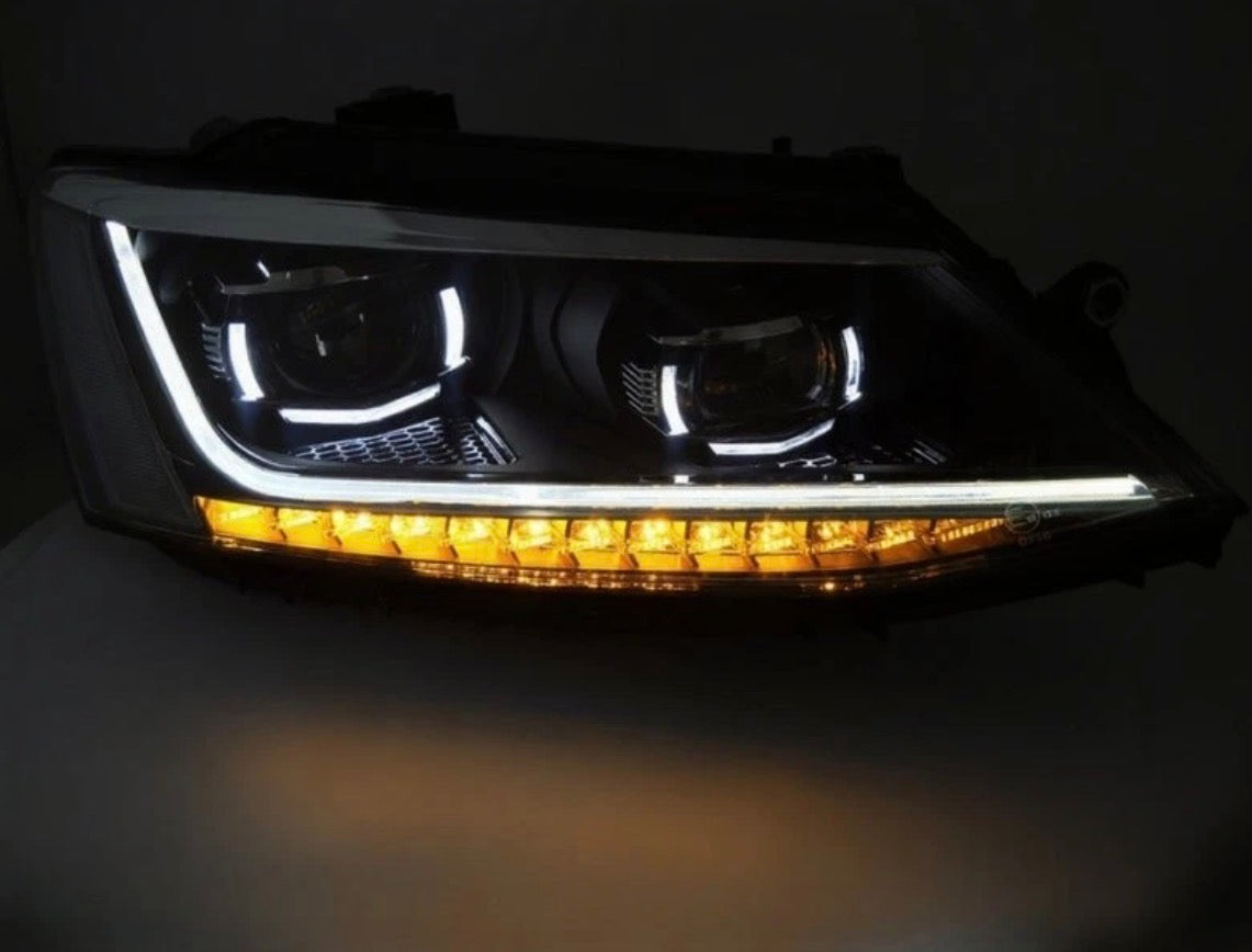 Headlights LED DRL suitable for VW Jetta Mk6 VI (2011-2017) Dynamic Turn Light Xenon Matrix Design