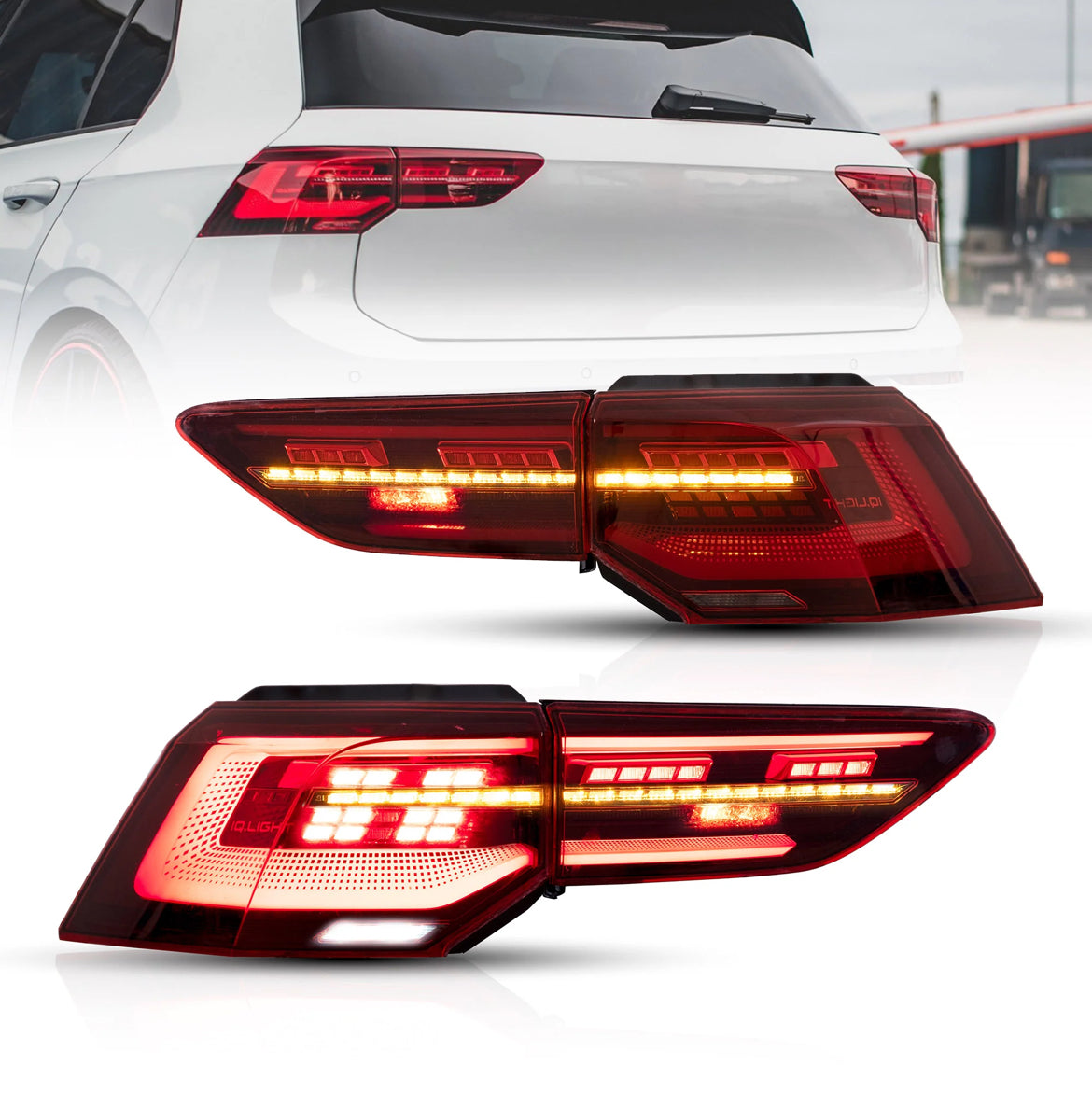 LED Tail Lights For Volkswagen Golf Mk8 2020 2021 2022 2023 Rear Lamps Dynamic
