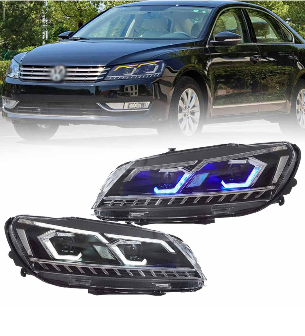 Animation Dynamic LED Headlights For 2011-2015 Volkswagen Passat