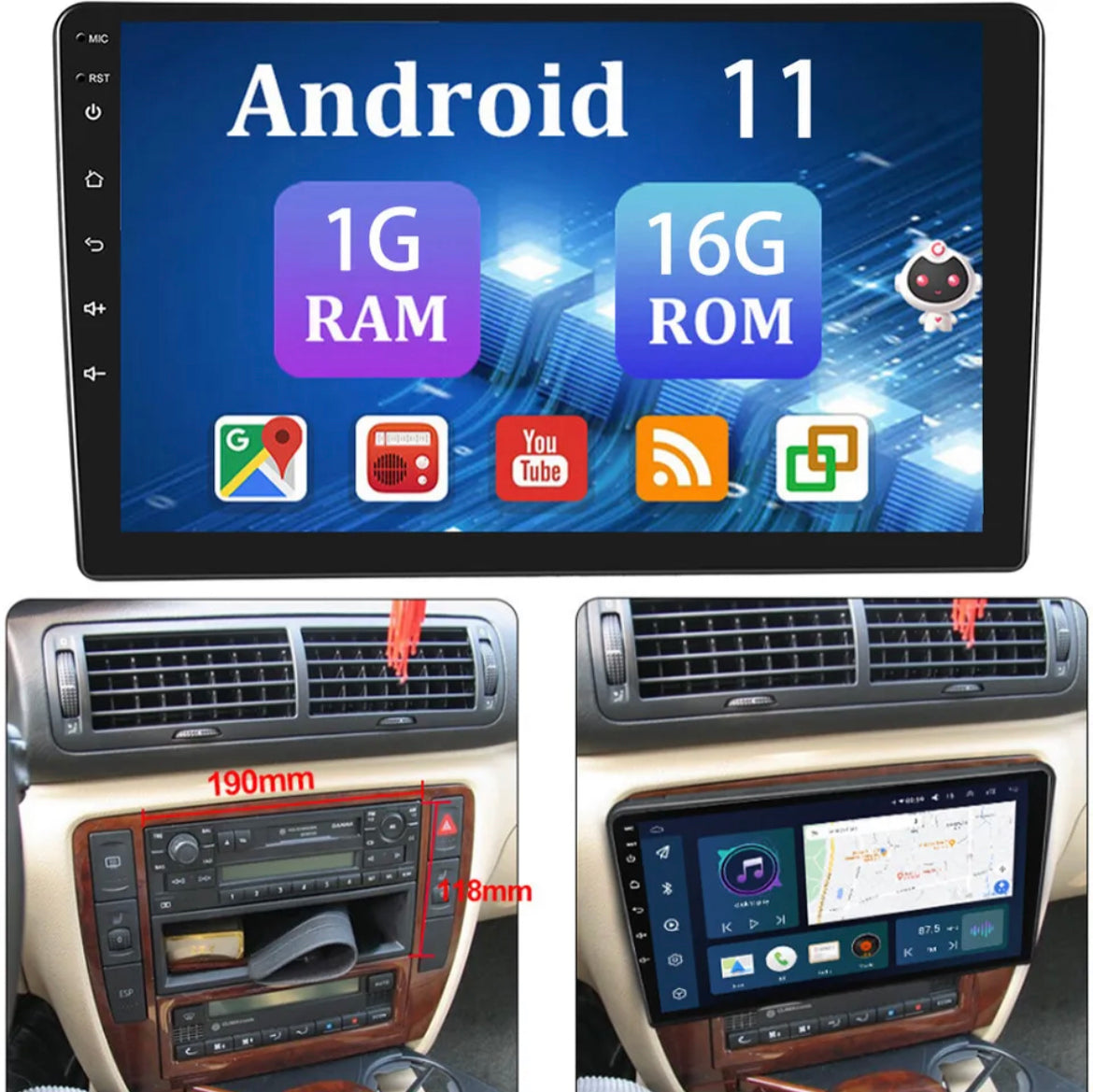 9" Android 11 GPS Nav Radio Stereo Bluetooth For VW Golf 4 MK4 Passat B5 Bora T5