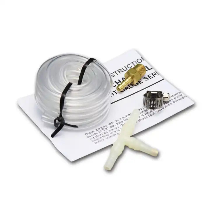 GlowShift Tinted 52mm Mechanical Turbo Boost Gauge – 35psi Diesel With Hose Kit (GS-T01_35)