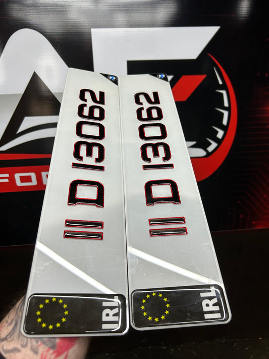 3D Red Gel Numberplates