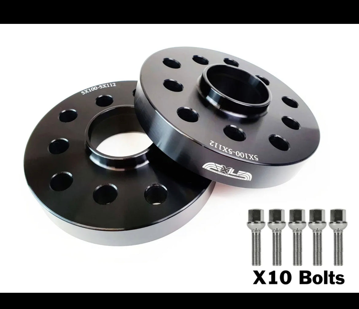 Alloy Wheel Spacers 5X100 5X112 57.1 25mm + Extended Bolts VW AUDI SEAT SKODA