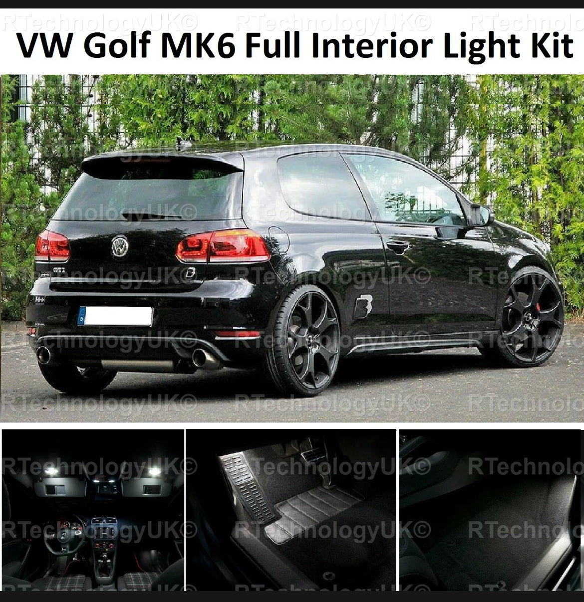 White mk6 Golf led interior upgrade