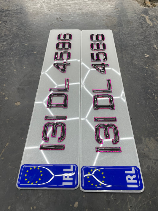 3D pink gel plates pair